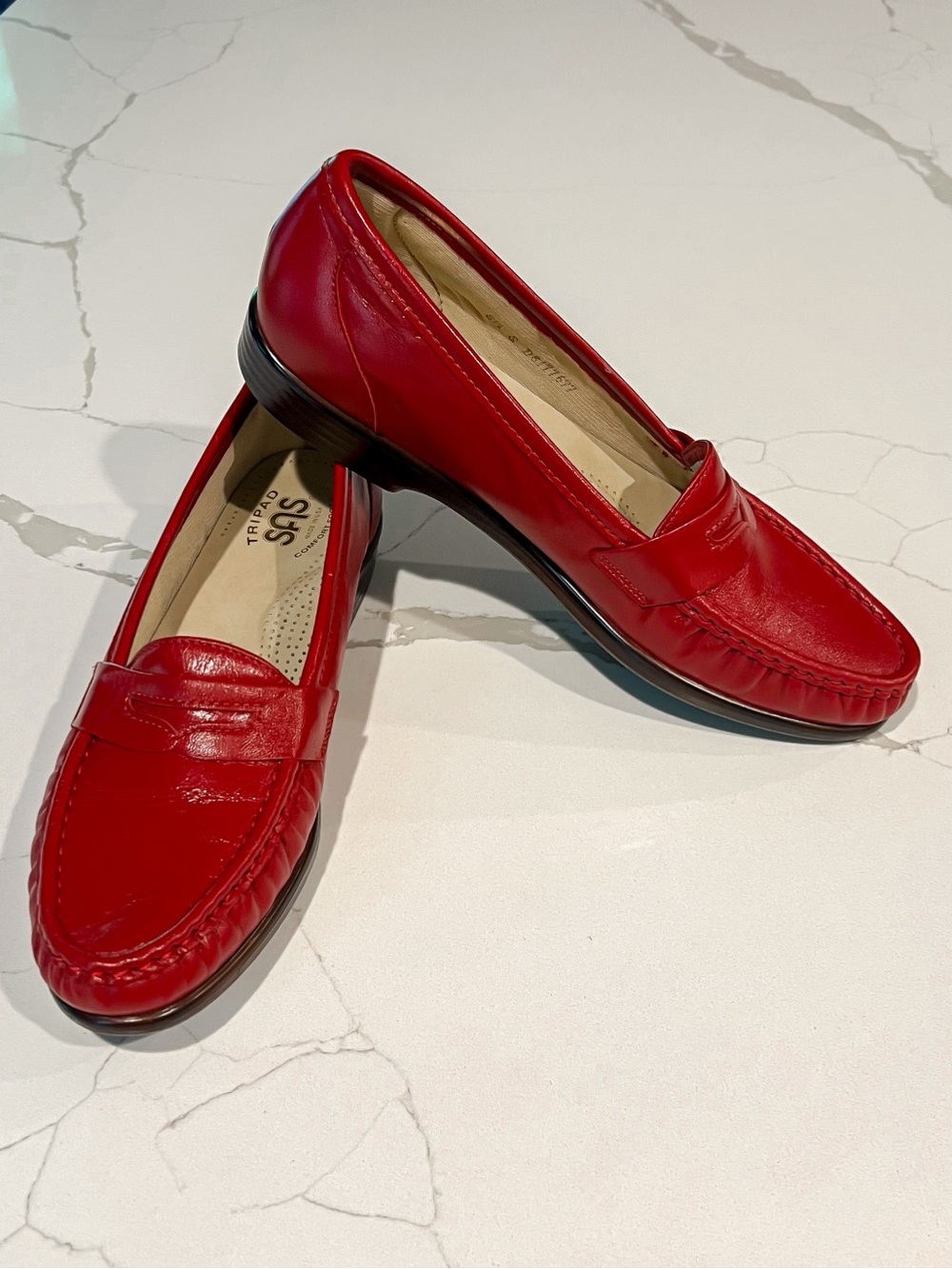 SAS Women’s Red Leather Penny Loafers